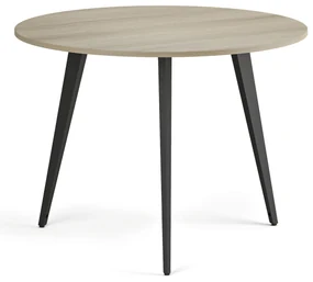 Konferenčný stôl PRIMO VIBE, priemer 100 cm, čierna podnož, dub prírodný