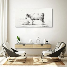 Obraz na plátne Kreslenie zvierat krava teľa