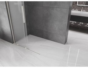 Mexen Velar L, posuvná sprchová zástena Walk-in 100 x 200 cm, 8mm sklo námraza, brúsená oceľ, 871-100-003-33-97