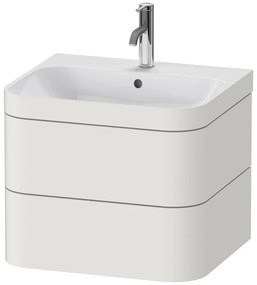 DURAVIT Happy D.2 Plus c-bonded závesná skrinka s nábytkovým umývadlom s otvorom, 2 zásuvky, 575 x 490 x 480 mm, nordická biela matná lakovaná, HP4635O3939