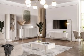 Konferenčný stolík Malmi 100 cm - kašmírová / crema bianca / zlatá