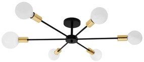 Toolight - Lampa spider-6 APP501-6C, čierna-zlatá, OSW-01100