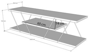 TV stolík CANAZ 120 cm žltý/čierny