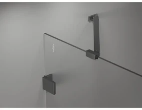 Mexen Lunar-B, výklopný sprchový kút ľavý 75 x 70 cm, 8mm číre sklo, grafitový profil, 832-075-070-95-00-L