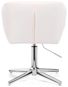 LuxuryForm DESIGN Stolička MILANO VELUR na striebornom kríži - biela