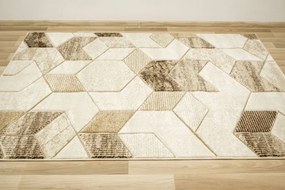 Koberec Amelia B101B geometrický, béžový / hnedý