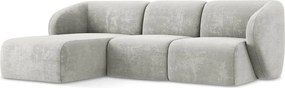 Svetlosivá ženilková rohová pohovka (ľavý roh/s leňoškou) Lani – Makamii