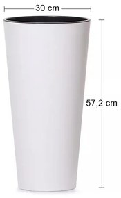 Plastový kvetináč DTUS300 30 cm - biela