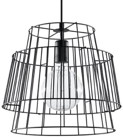 Závesné svietidlo Gate, 1x čierne drôtené tienidlo