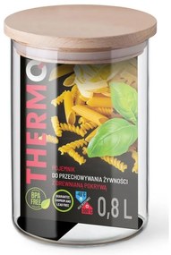 THERMO NÁDOBA NA POTRAVINY S DREVENÝM VEKOM 0,8 L