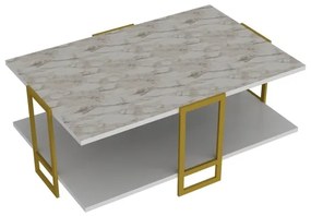 Konferenčný stolík POLKA 36,6x91,5 cm zlatá/biela