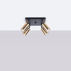 Sollux SL.1386 - Bodové svietidlo WINX 4xGU10/10W/230V čierna/zlatá