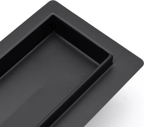 Rea PRO Black Matt, lineárny odtokový žľab 90cm, vzor Greek, čierna matná, REA-G8026