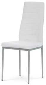 Stolička jedálenská DCL-377 WT biela koženka, šedý kov