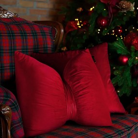 DEKORAČNÝ VANKÚŠ KOKARDA 45X55 CM ČERVENÁ