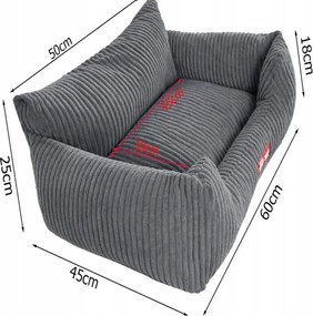 Pelech pre psa / mačku M - Menčester gaučík - tmavá sivá