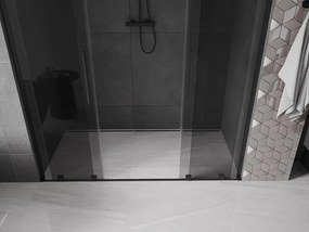Mexen Velar L Duo, posuvné sprchové dvere do otvoru 200 cm, 8mm šedé sklo, čierna matná, 871-200-003-42-70