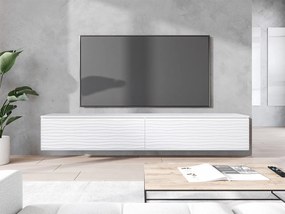 TV stolík/skrinka Dlone 180 MDF, Farby: biały / biały jodełka, Osvetlenie: osvetlenie LED biele