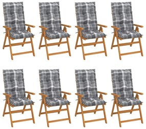 Sklápacie záhradné stoličky s podložkami 8 ks tíkový masív 3072570