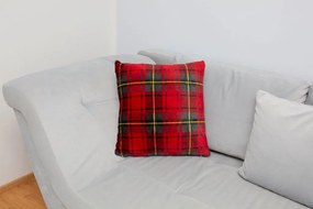 Vankúš FLANEL 45x45 cm - červený/sivý/žltý