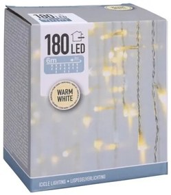 Vianočný svetelný dážď 180 LED, IP44, 6 m, teplá biela, 6 m