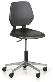 Antares Pracovná stolička ALLOY PU, nízka, na kolieskach, čierna