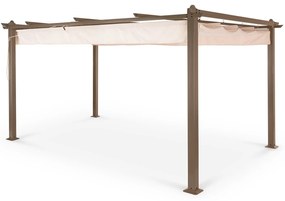 Pantheon Rust, pergola, hliníkové hranaté rúrky, 3x4 m, 4 rohové stĺpy, vodeodolná