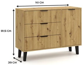 Komoda Sacar 1 (dub artisan). Akcia -20%. Vlastná spoľahlivá doprava až k Vám domov. 1132773