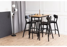 Čierne barové stoličky z kaučukového dreva v súprave 2 ks 105 cm Roxby – Actona