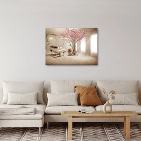 Obraz - Snový interiér s klavírom (70x50 cm)