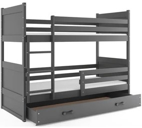 Detská poschodová posteľ RICO 200x90 cm Sivá Sivá
