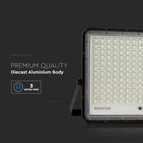 LED Vonkajší solárny reflektor LED/30W/3,2V 6400K čierna + DO