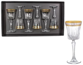 BOHEMIA PRESTIGE DORATO POHÁR NA VÍNO 230ML SADA 6 KS