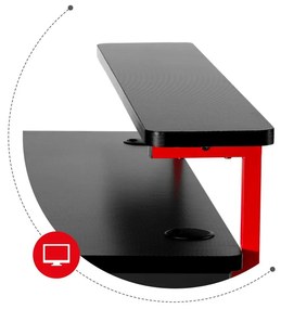 PC stolík Hyperion 5.0 (čierna + červená). Akcia -18%. Vlastná spoľahlivá doprava až k Vám domov. 1087509