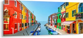 Obraz - Ostrov Burano, Benátky, Taliansko (120x50 cm)