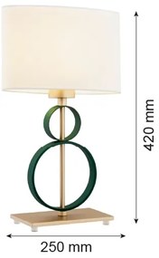 Argon 8317 - Stolná lampa PERSEO 1xE27/15W/230V 42 cm krémová/zelená
