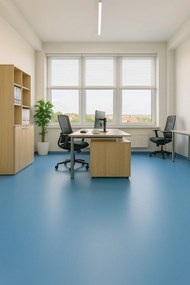 Lentex, PVC podlaha - lino Flexar PUR 603-10 modrá, na mieru, šíře 2m,4m, modrá, bez podkladu, kancelária