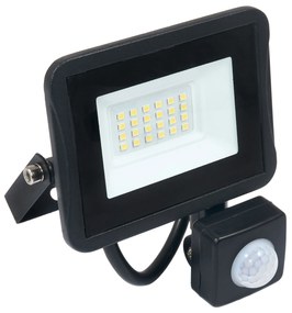 BERGE LED reflektor IVO so snímačom PIR - 20W - IP65 - 1700Lm - teplá biela - 3000K