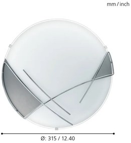 EGLO 89758 - Nástenné stropné svietidlo RAYA 1 x E27/60W strieborná / biela