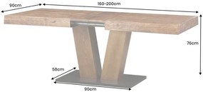 Jedálenský stôl RANCHO 160-200 cm z borovicového dreva
