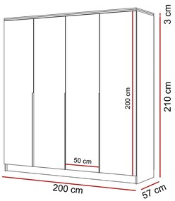 ŠATNÍKOVÁ SKRIŇA NESSIE BIELÝ LESK 4D ZRKADLÁ + ZLATÉ ÚCHYTKY