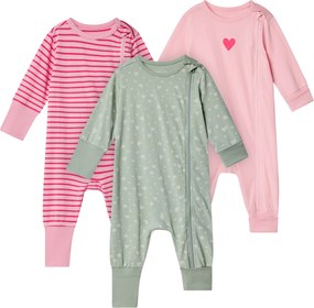 Pyžamá pre bábätko, 3 ks, srdiečka