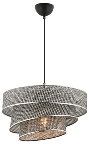 Závesný luster na lanku COUPER 1xE27/60W/230V sivá/lesklý chróm