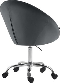 Pracovná stolička London zamat - tmavosivá