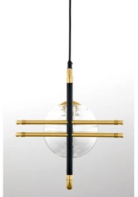 Jupiter 2030 - Luster na lanku FIORI 3xG9/10W/230V čierna/zlatá/číra