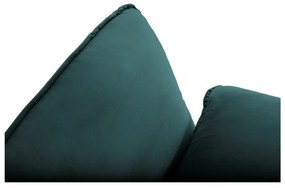 Petrolejovozelená zamatová rohová pohovka Cosmopolitan Design Vienna, pravý roh