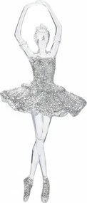 Baletka na stromček – strieborná 17 cm