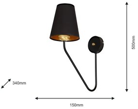 Nástenné svietidlo VICTORIA 1xE27/60W/230V čierna
