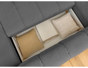 Tmavosivá rozkladacia/s úložným priestorom rohová pohovka (ľavý roh/do tvaru "U") Fuji – Bobochic Paris