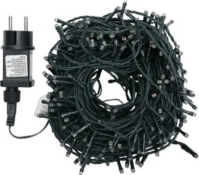 Aigostar – LED vonkajší vianočný svetelný reťazec, 300 LED, 8 režimov, 30 m, IP44, teplá biela